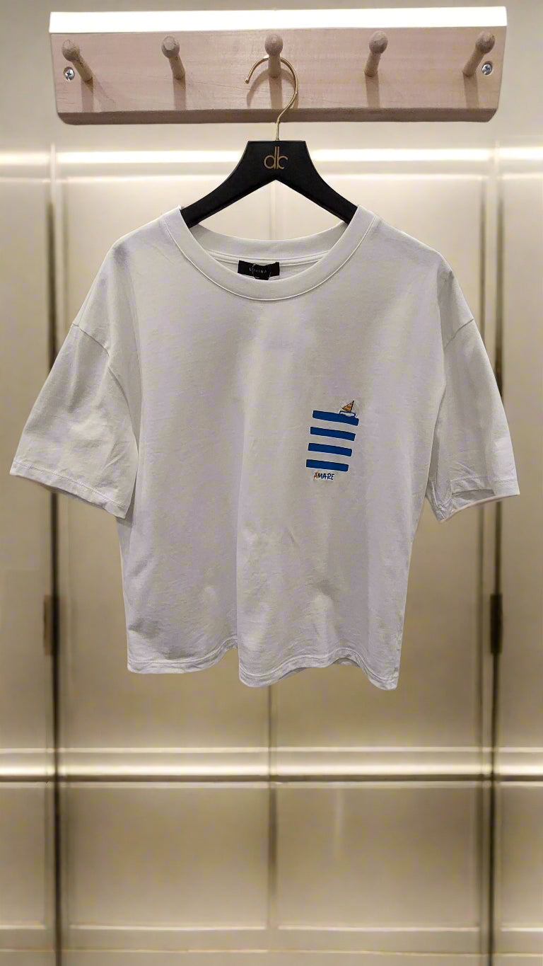 Lumina white casual t-shirt for women