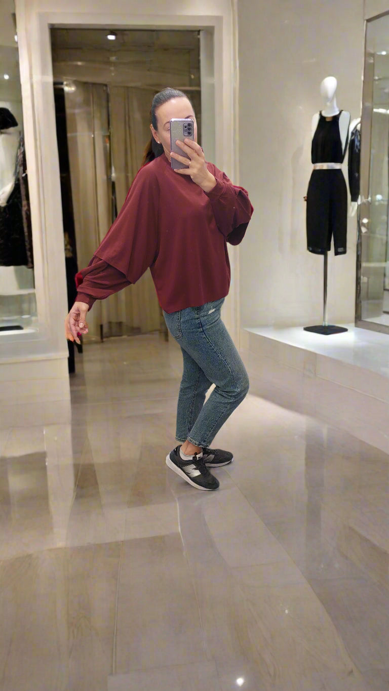 LUMINA bordo palaidinė moterims