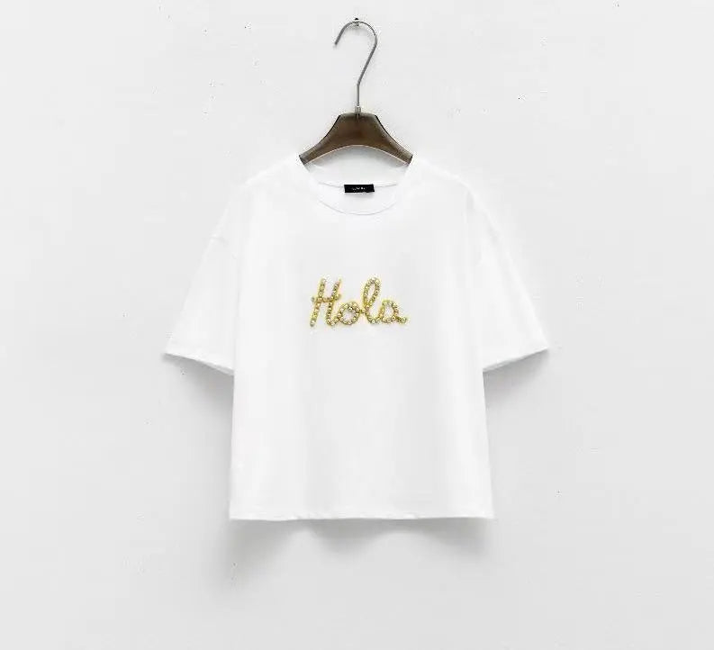Lumina white casual t-shirt for women