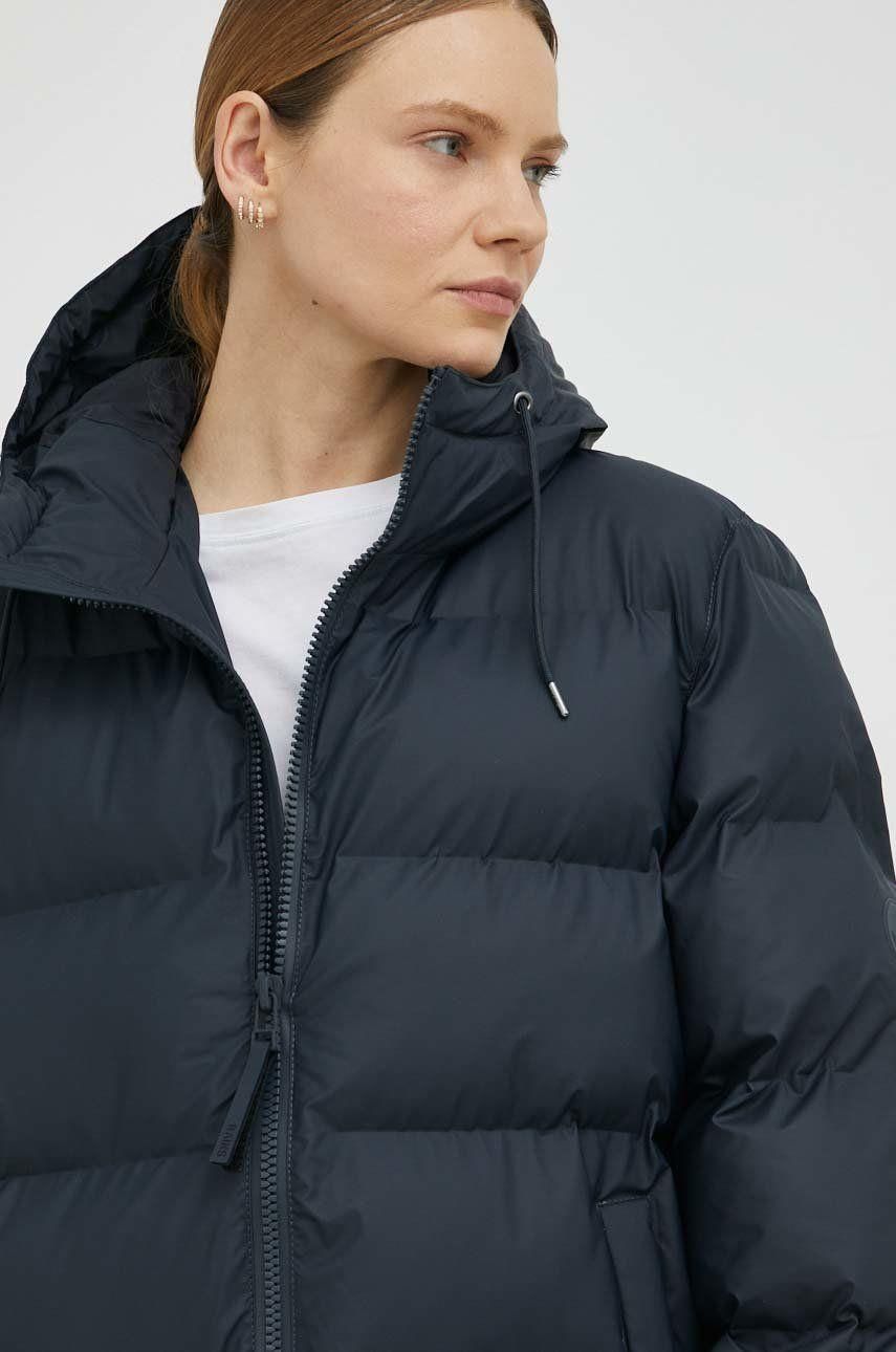 RAINS UNISEX Puffer navy ilga striukė
