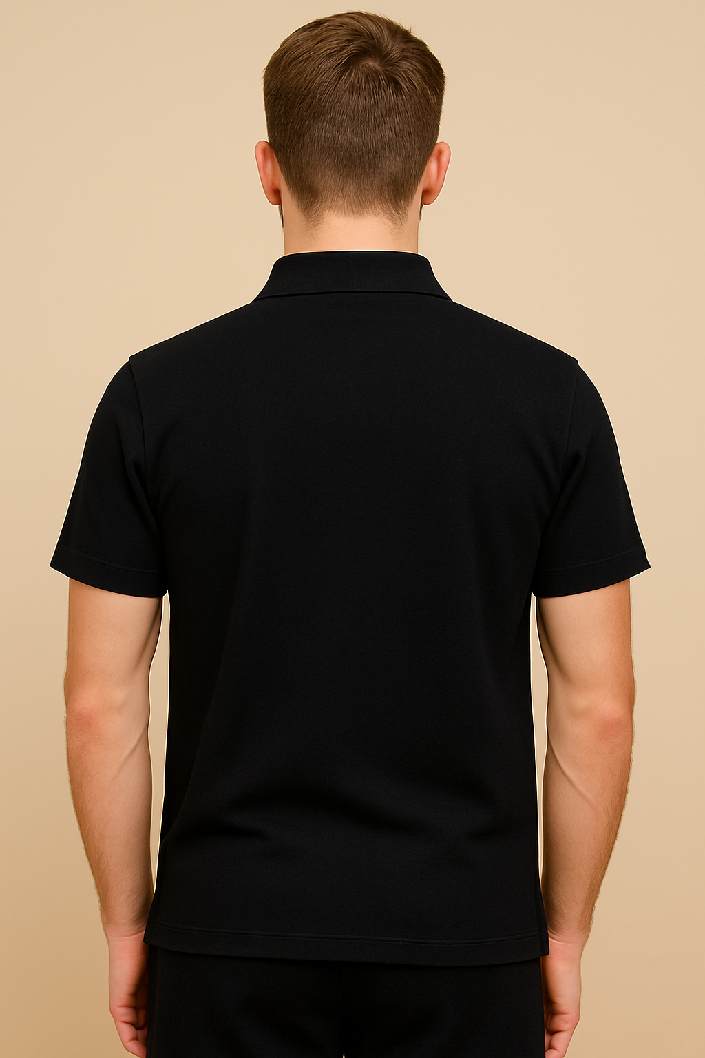 PEPPER Black Pique T-shirt for men