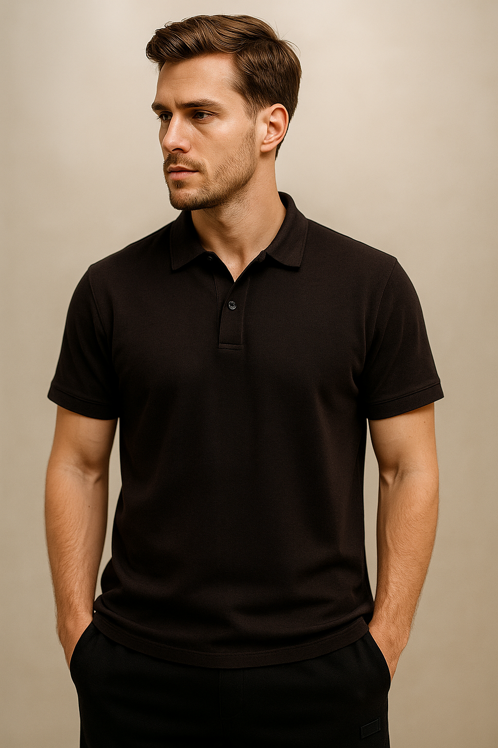 PEPPER Chocolate Pique T-shirt for men