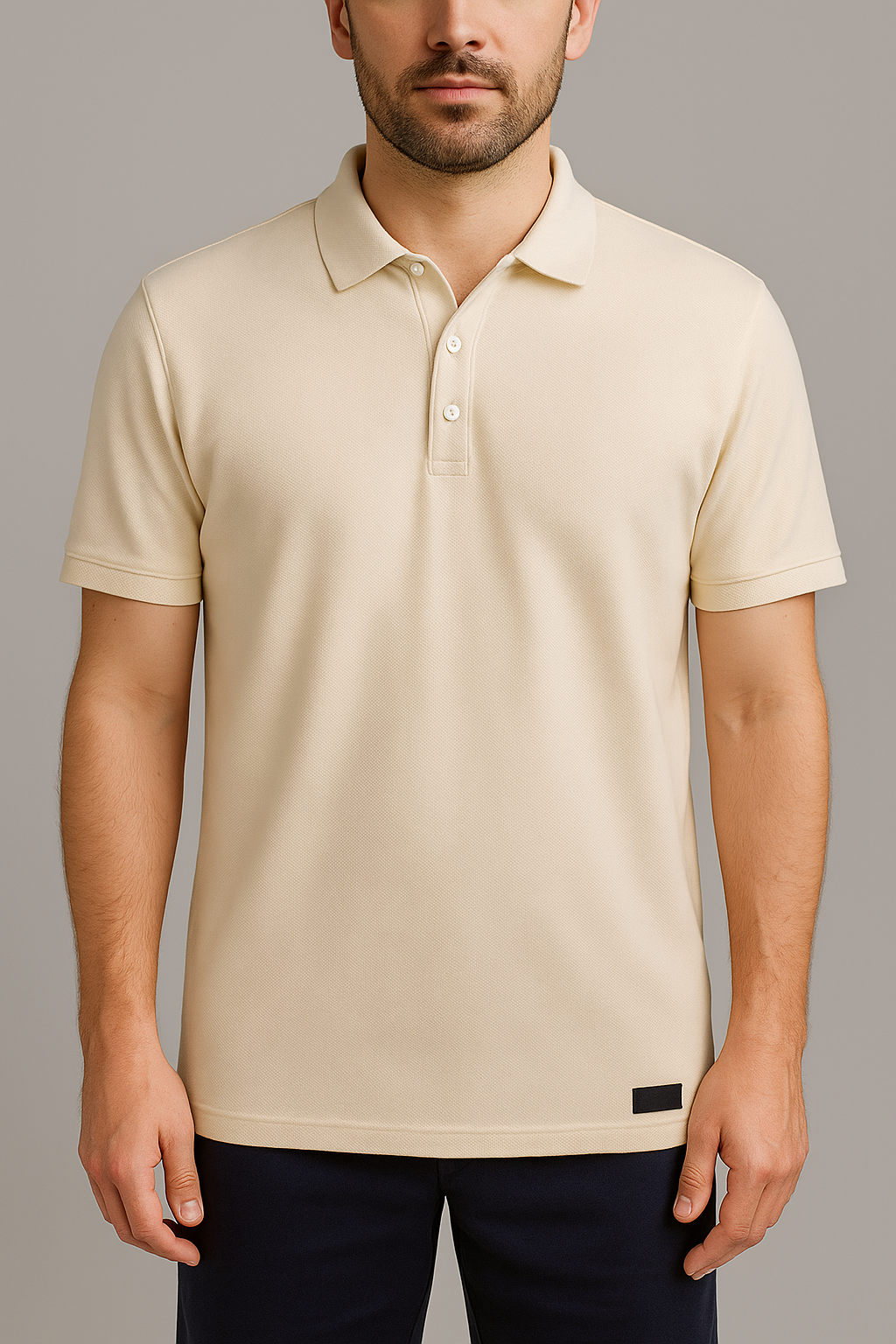 PEPPER Beige Pique T-shirt for men