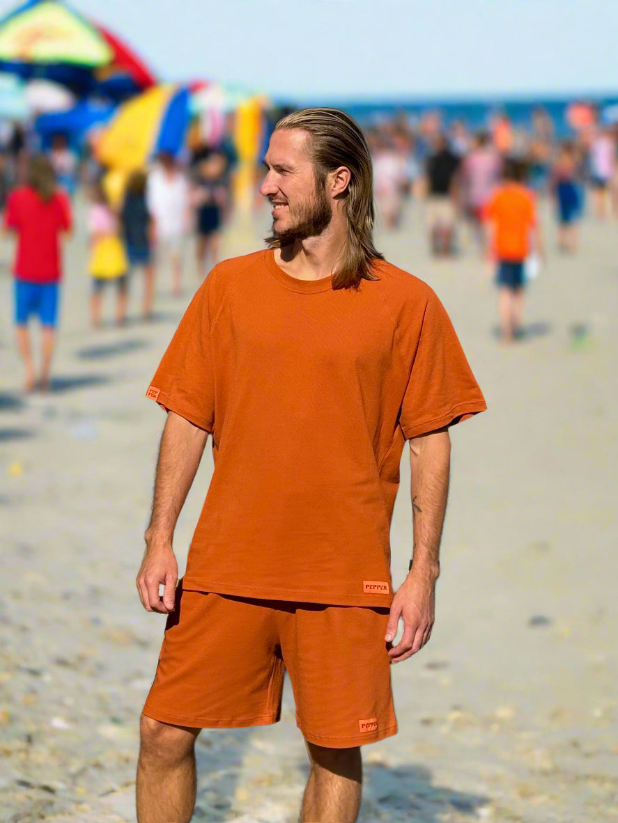 PEPPER orange oversized marškinėliai