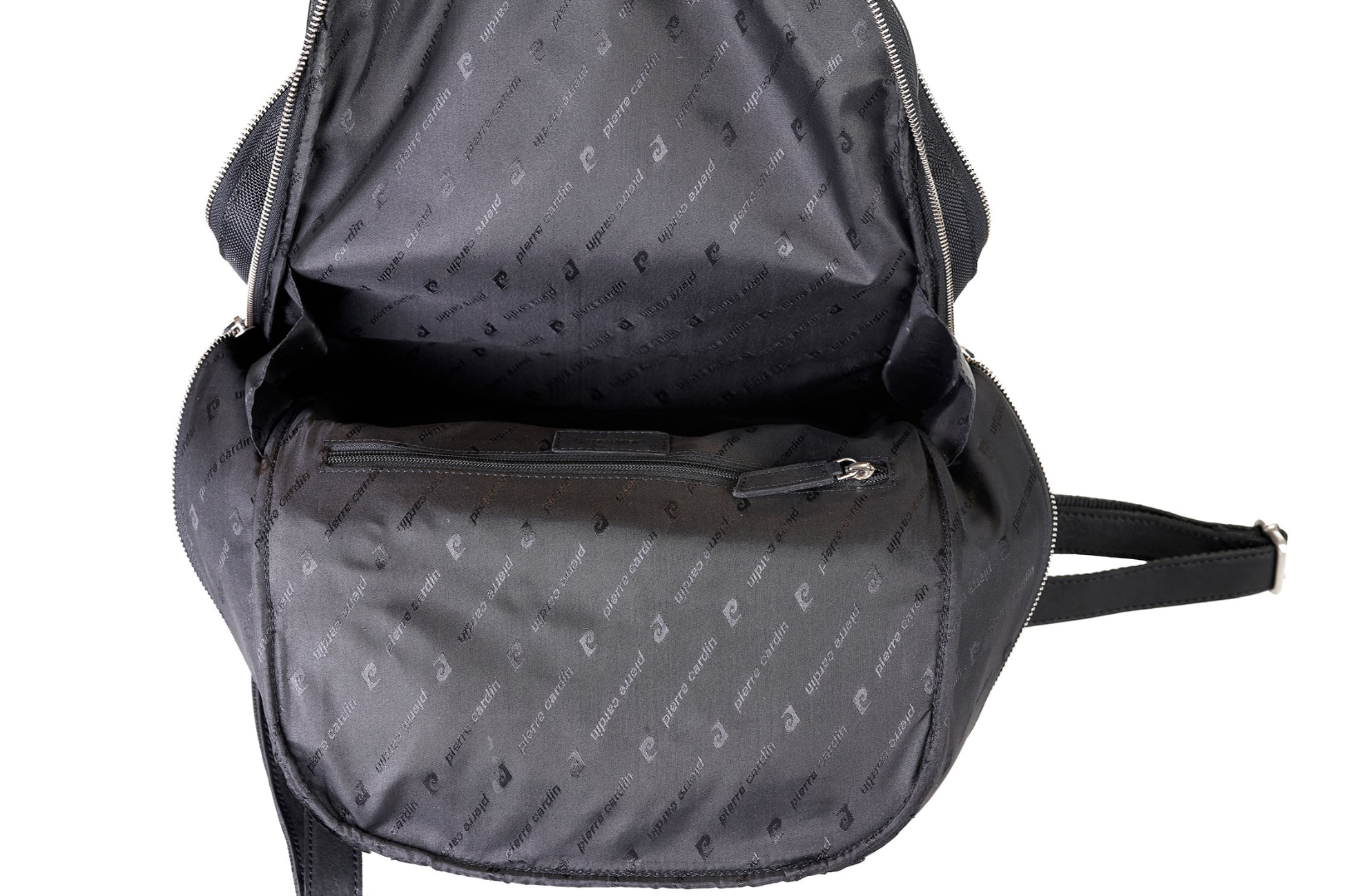 Pierre Cardin black genuine leather backpack for men