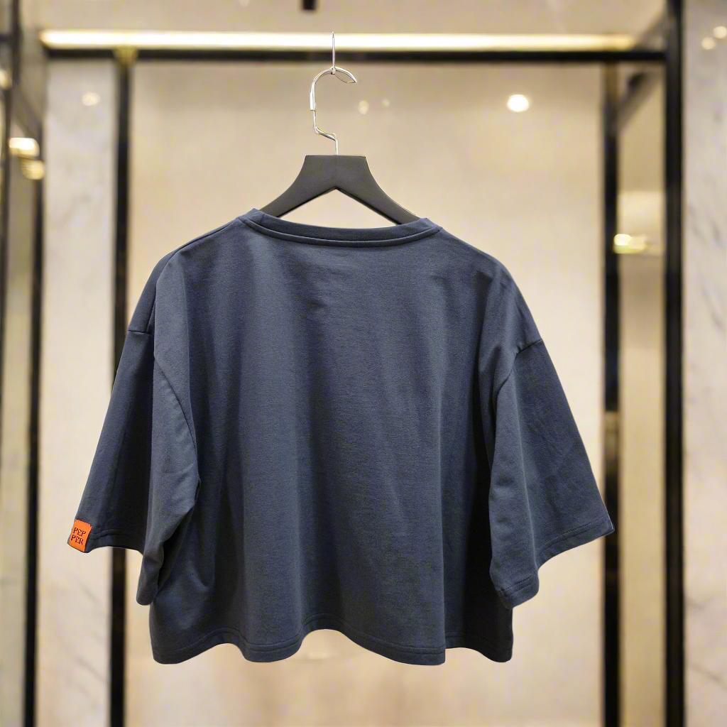 PEPPER Ombre Blue crop top marškinėliai moterims