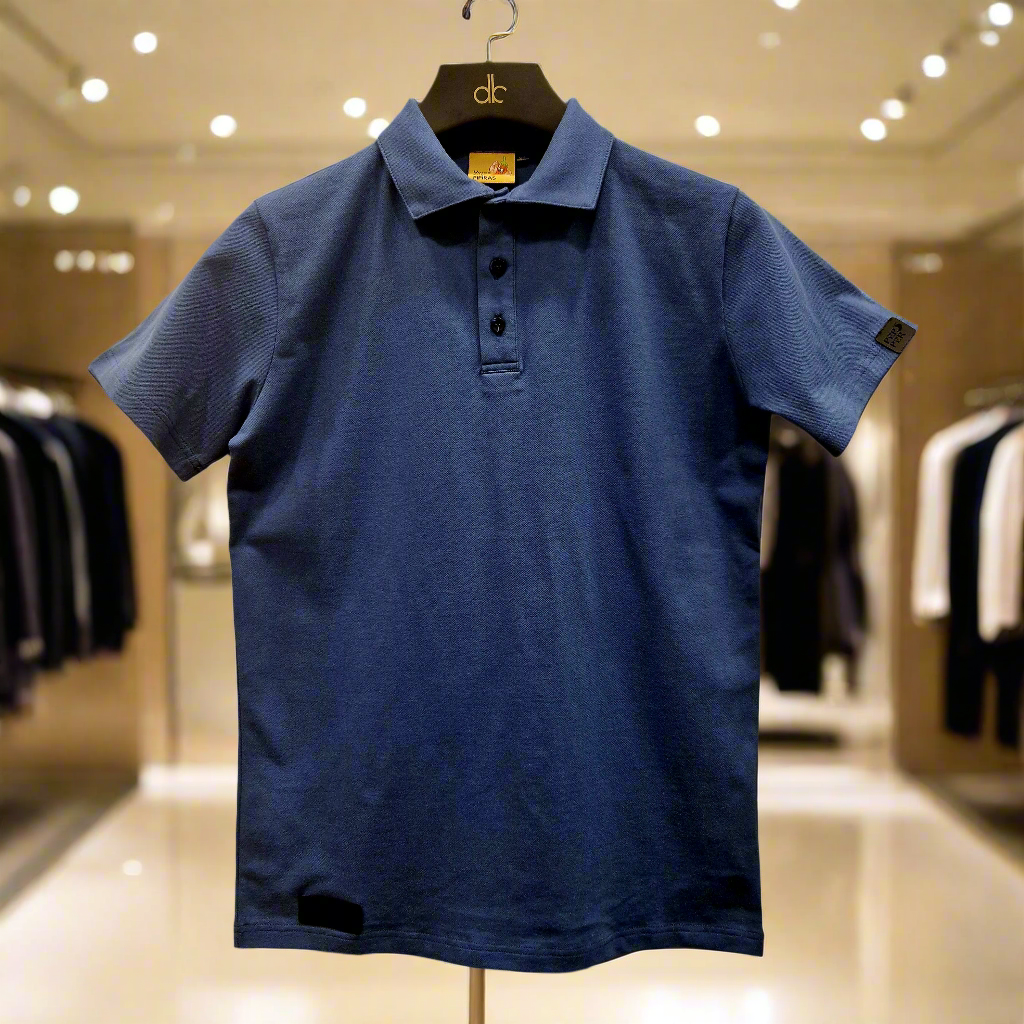 PEPPER Dusty Navy Pique T-shirt for men