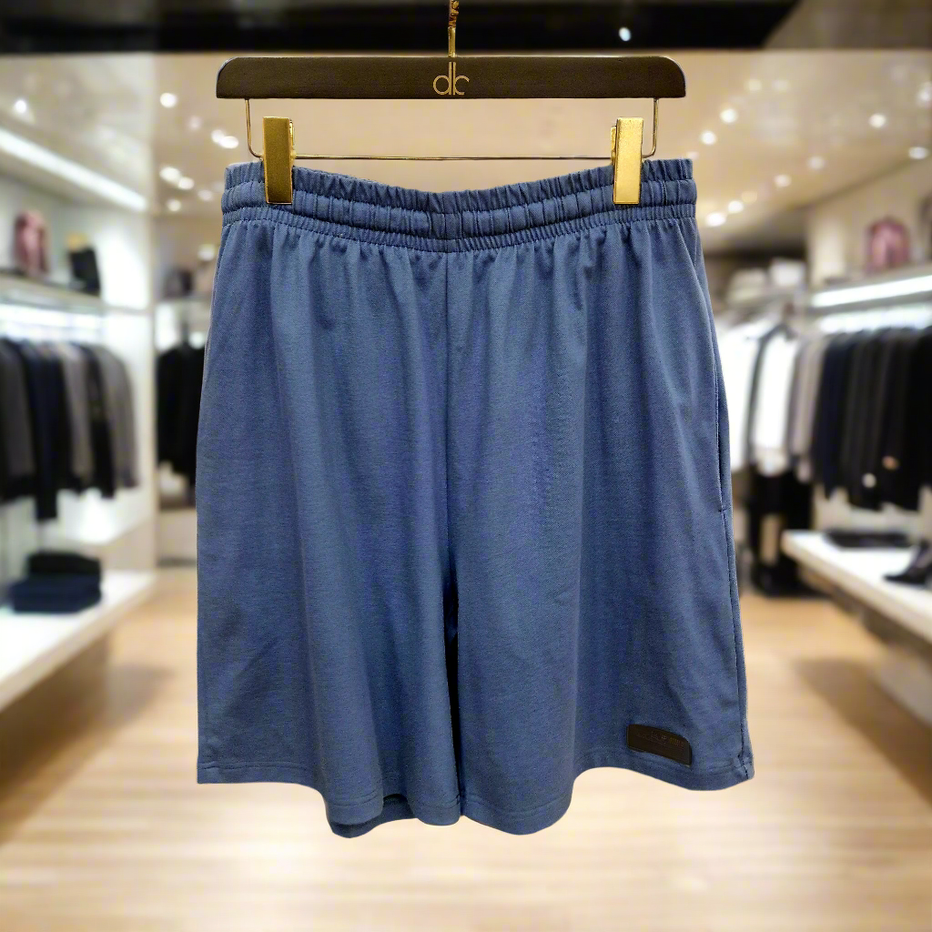 PEPPER Dusty Navy Pique oversized shorts for men