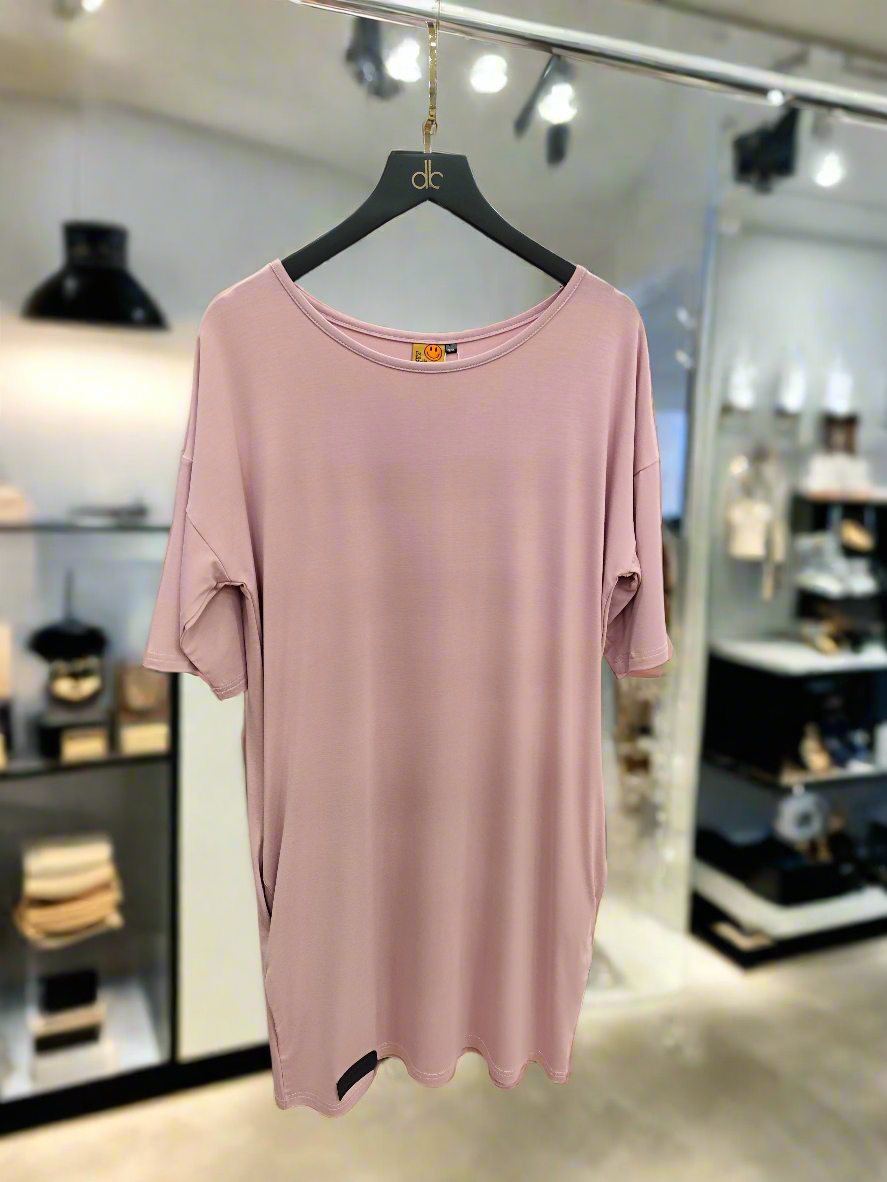 PEPPER Blush Pink extended sleeves bamboo suknelė moterims