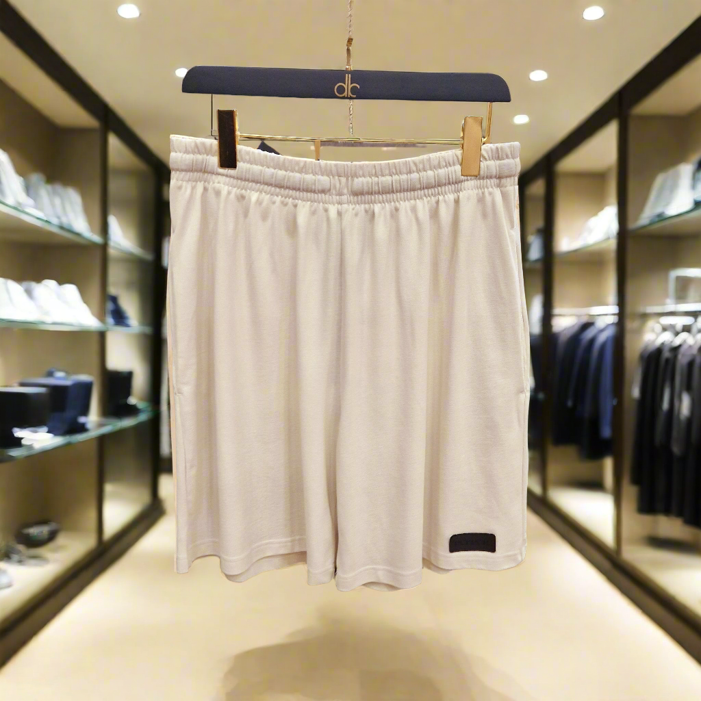 PEPPER Beige Pique oversized shorts for men