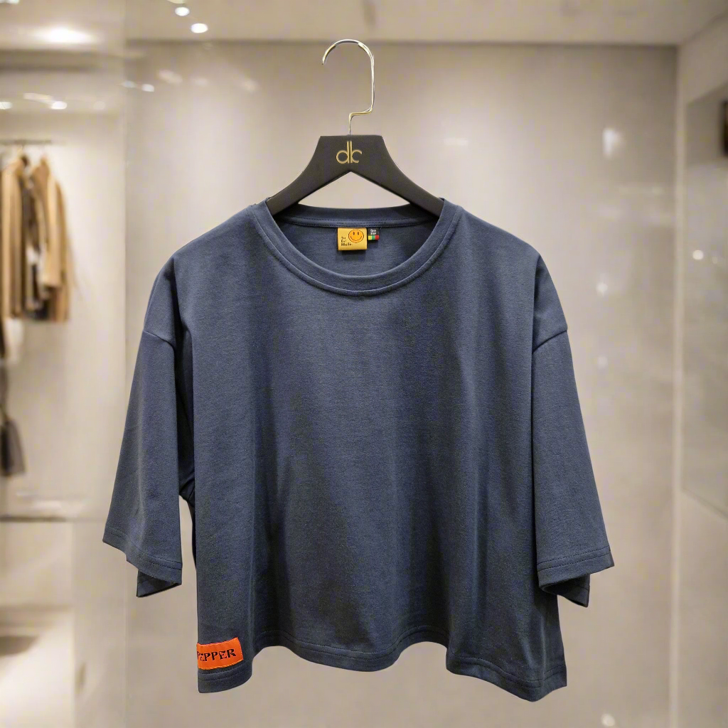 PEPPER Ombre Blue crop top marškinėliai moterims