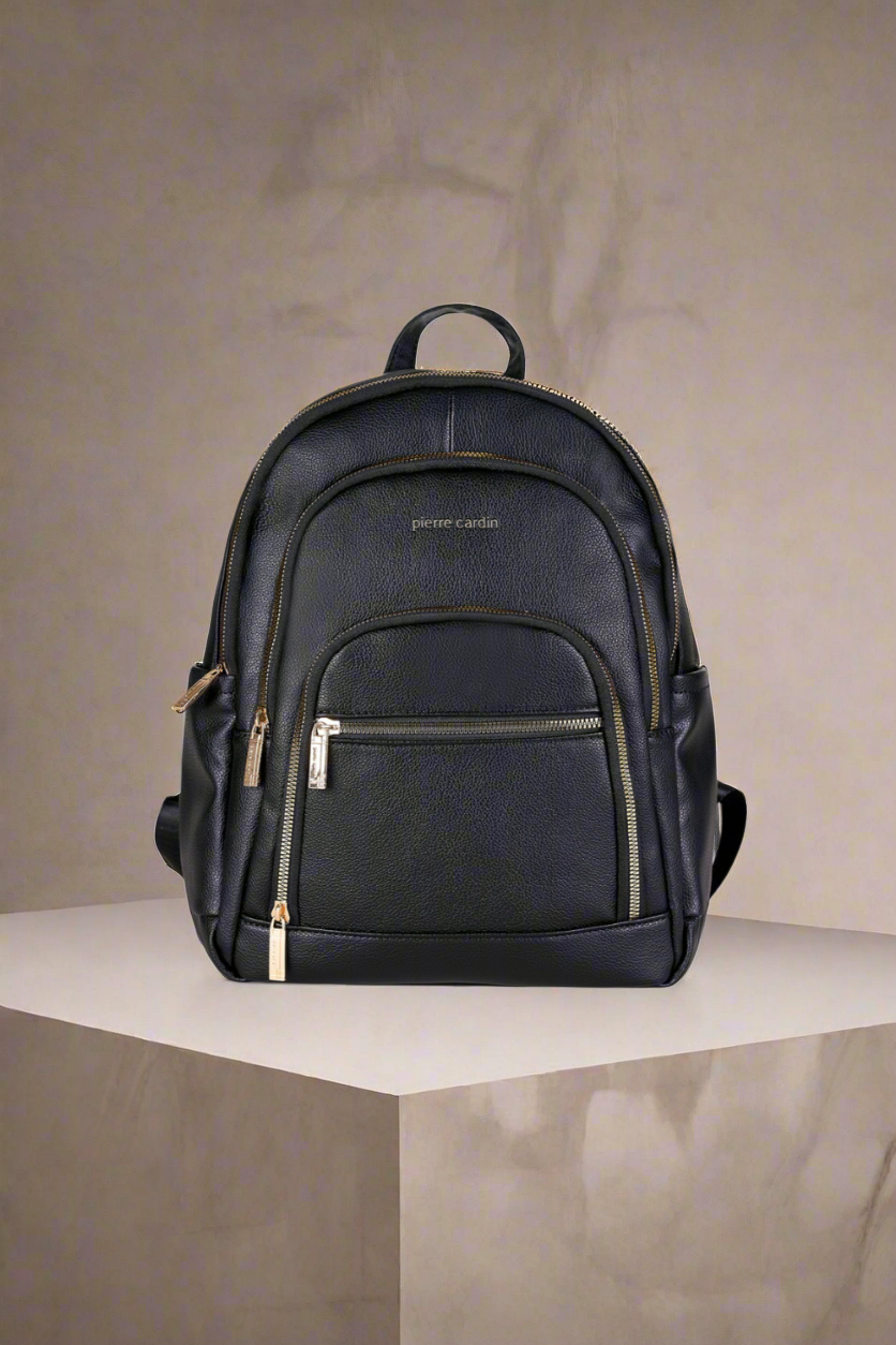 Pierre Cardin eco leather black backpack for women