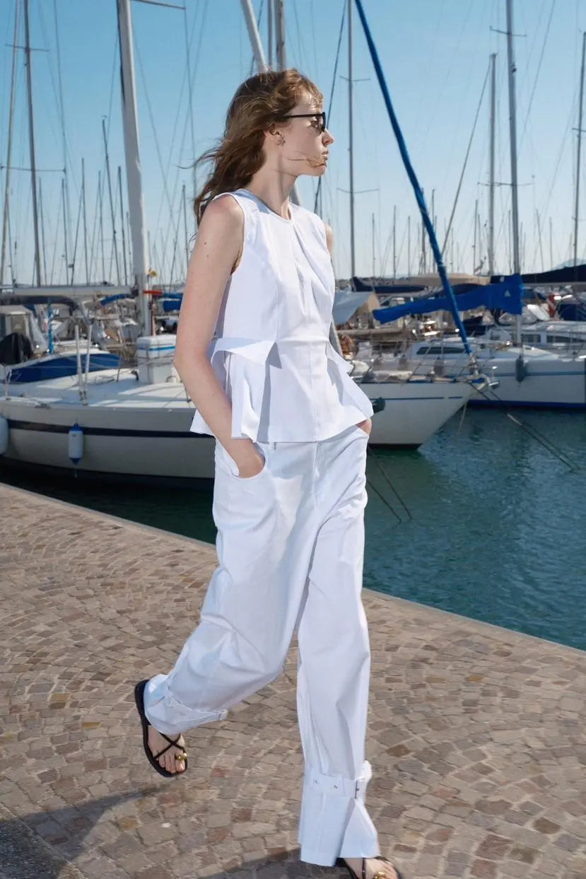 LUMINA white pants for women