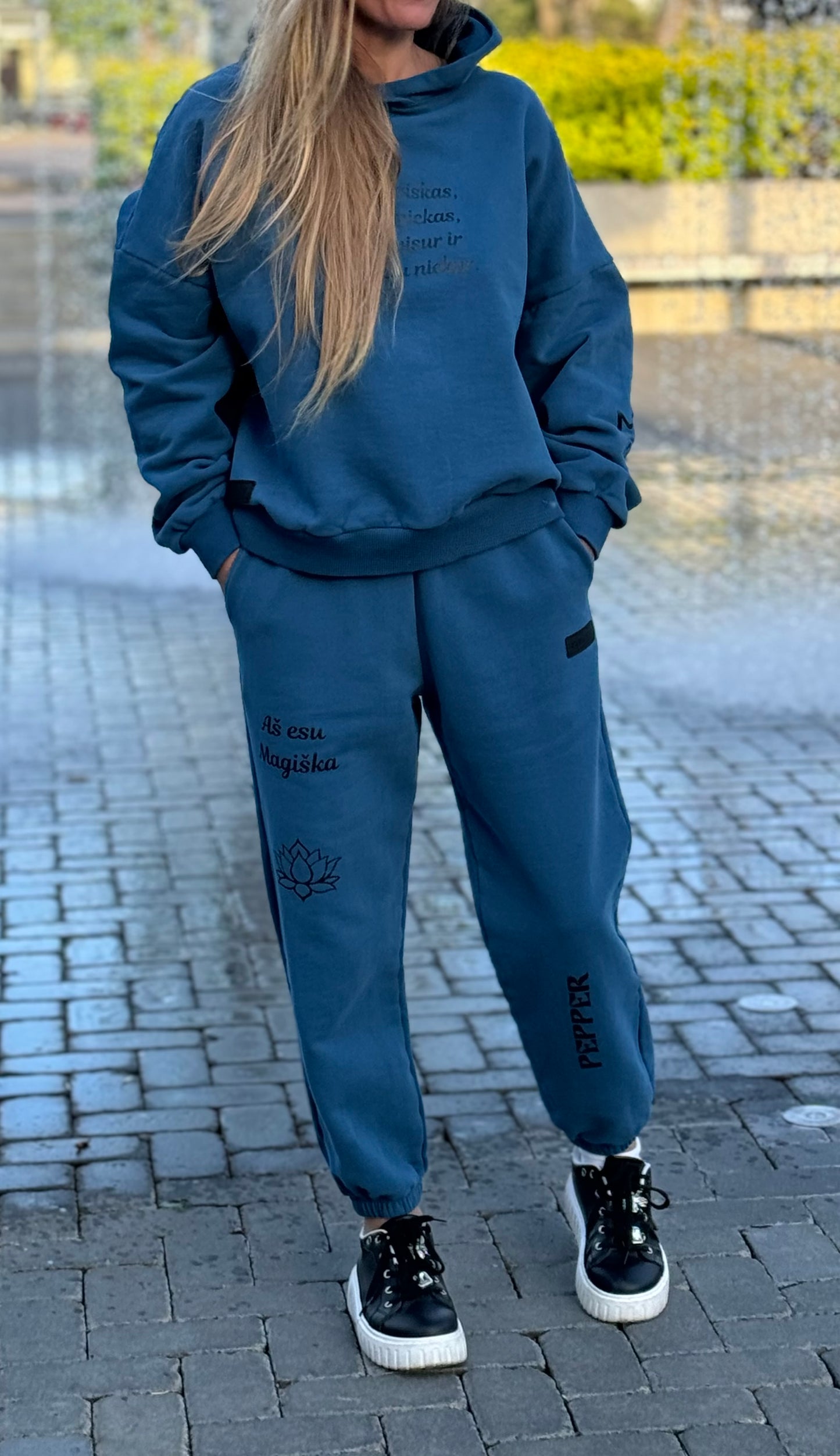 PEPPER Magic Royal Blue kelnės su pūkeliu moterims