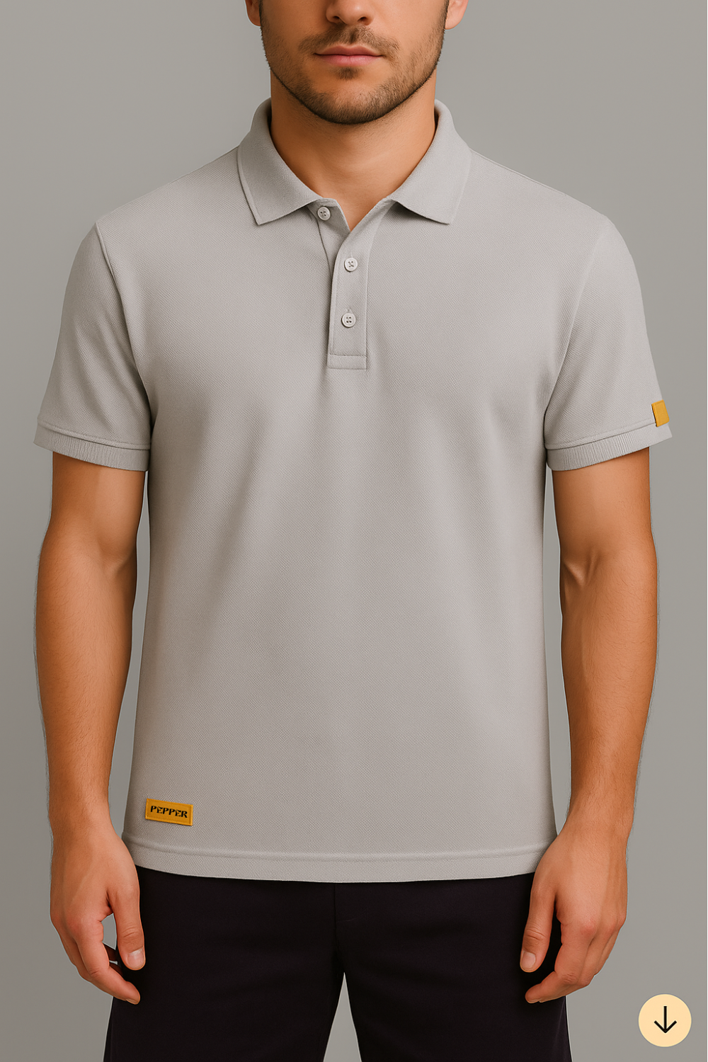 PEPPER Pique Cement Polo Shirt with Zip for Men