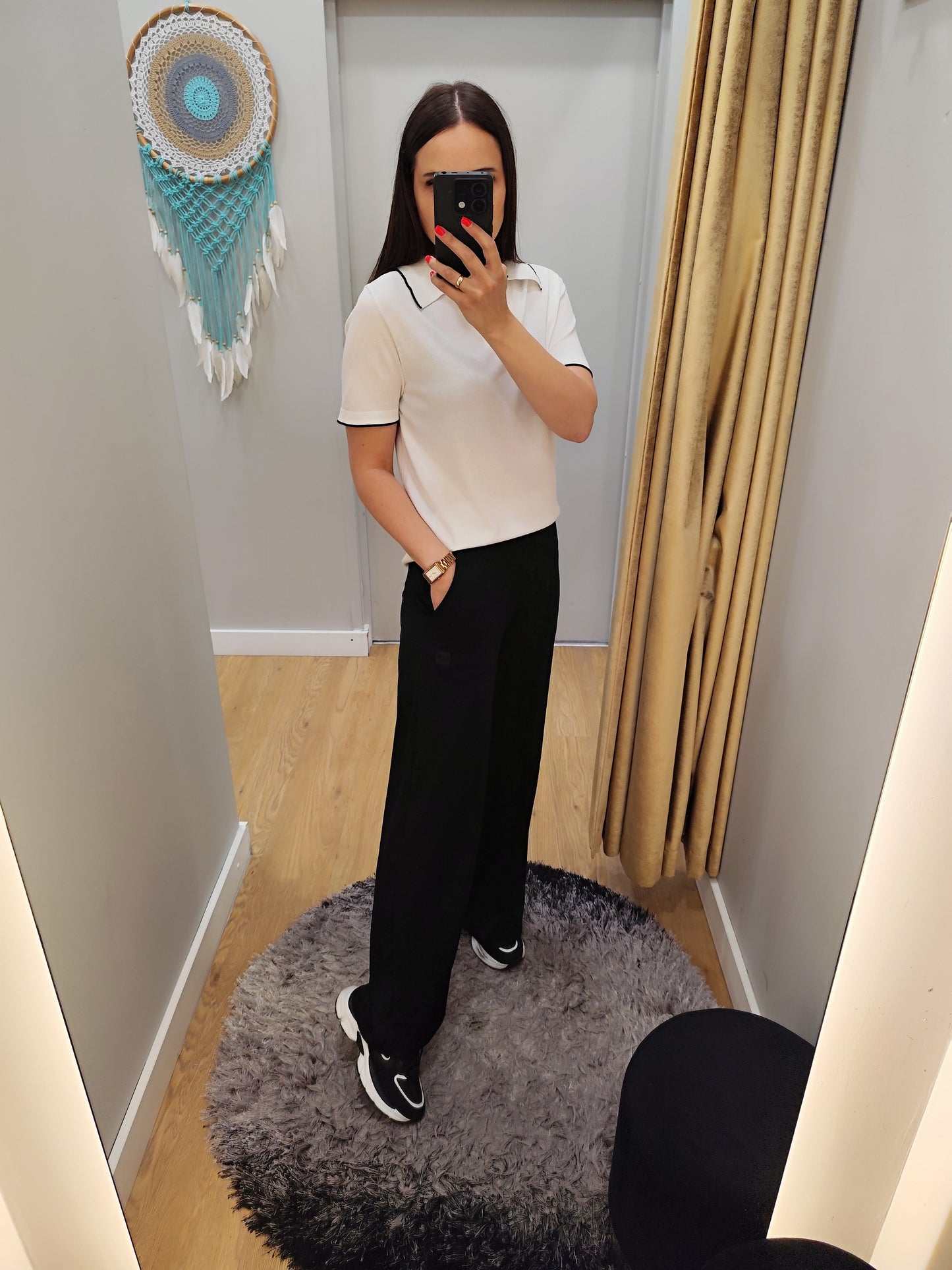 PEPPER black flared pants for women