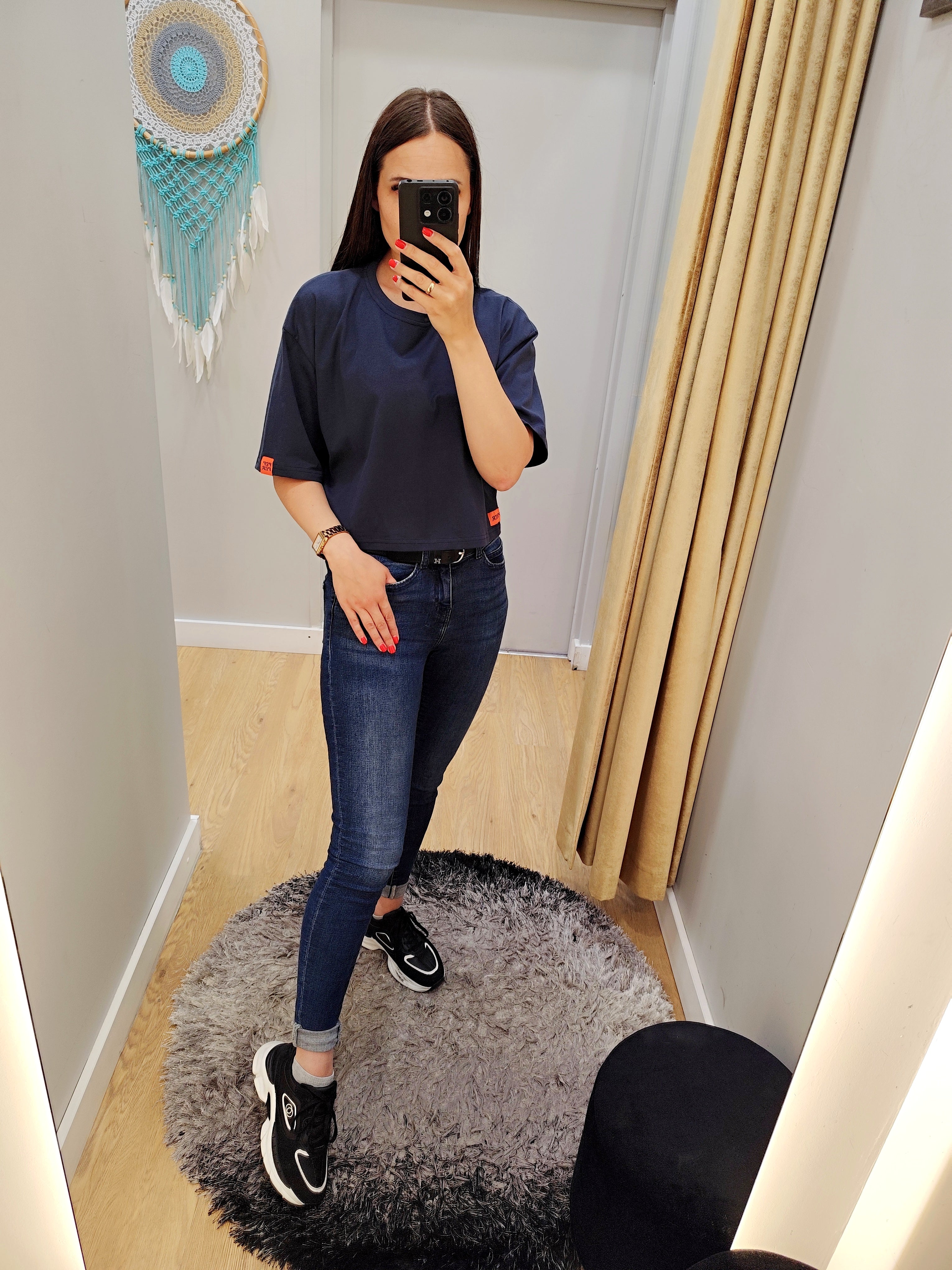 PEPPER Ombre Blue crop top marškinėliai moterims