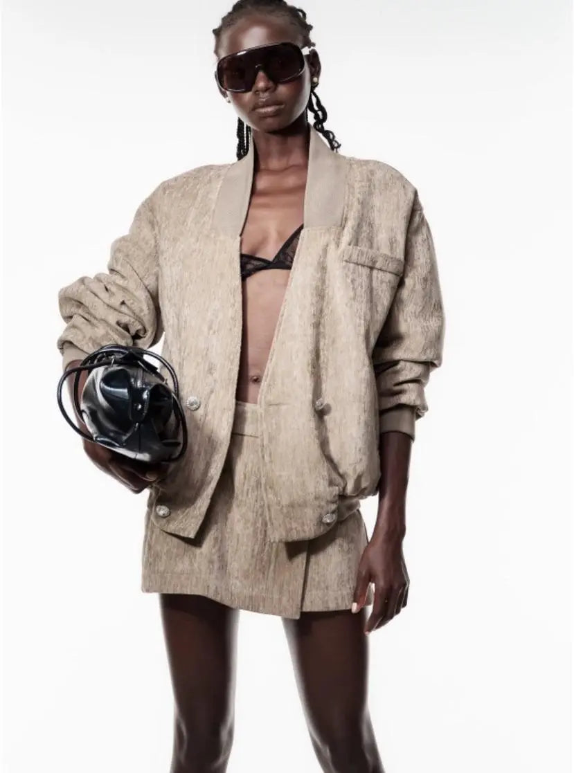 LUMINA juoda bomber striukė moterims