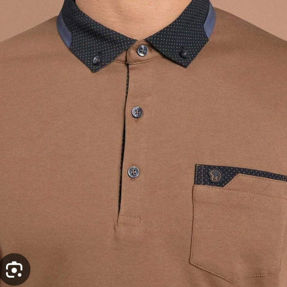CIRKOLO VELA brown polo shirt for men