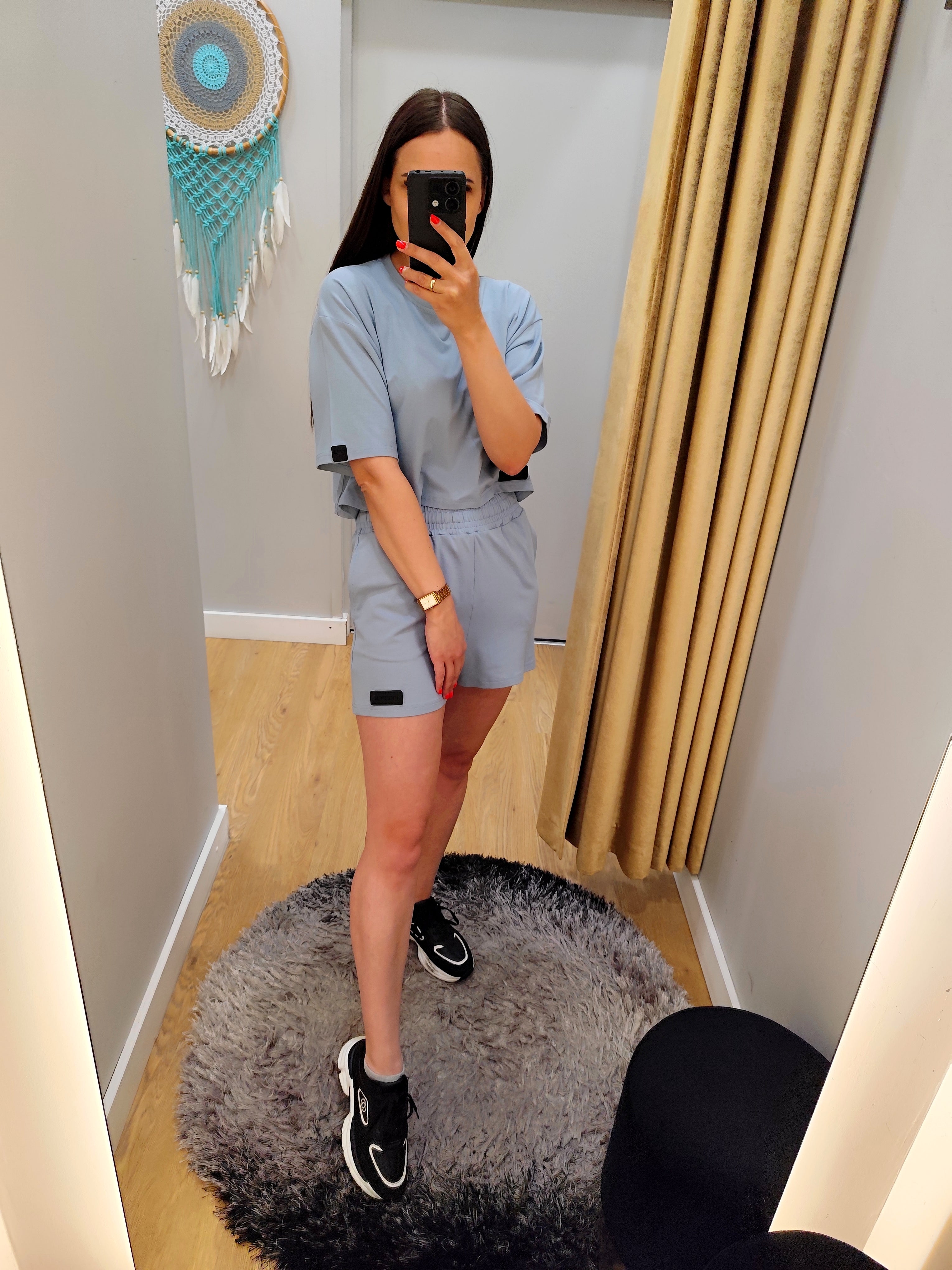 PEPPER crop top mėlyni marškinėliai moterims