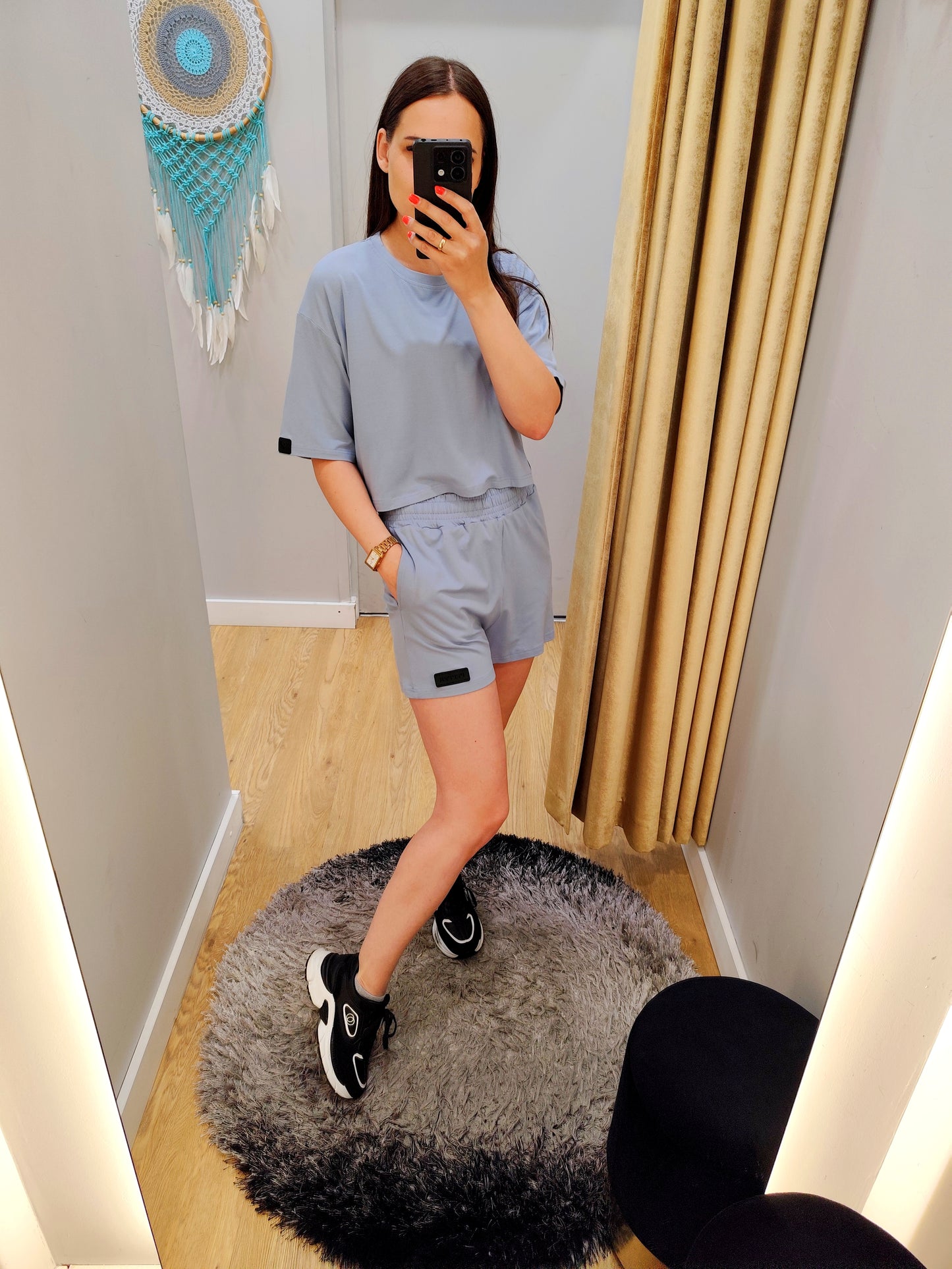 PEPPER blue shorts for women