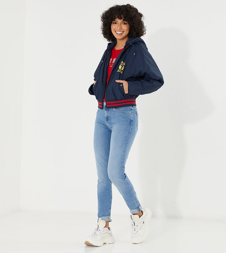 TOMMY JEANS striukė moterims su gobtuvu