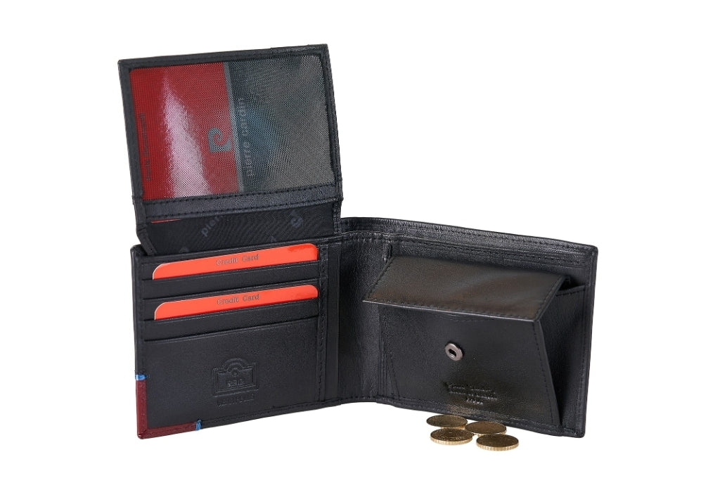 Pierre Cardin natūralios odos juoda piniginė vyrams