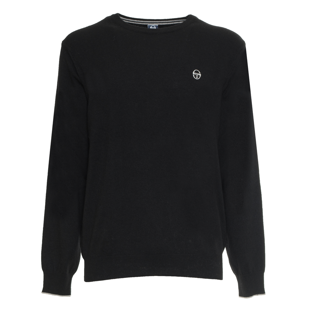 SERGIO TACCHINI juodas megztinis su vilna ir kašmyru vyrams