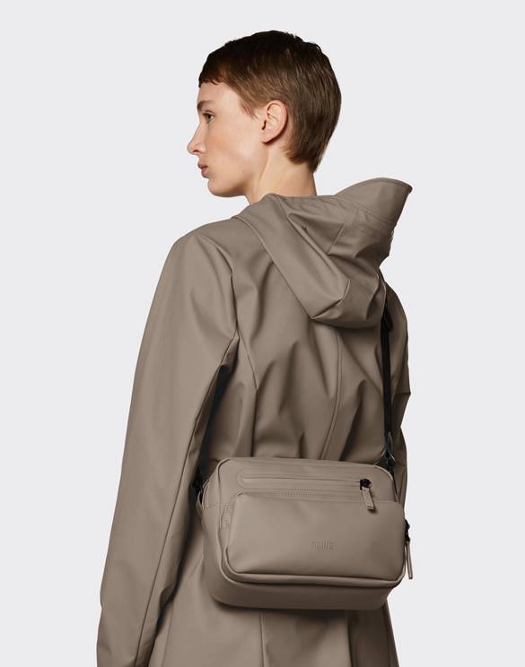 RAINS UNISEX BOX BAG Taupe shoulder bag