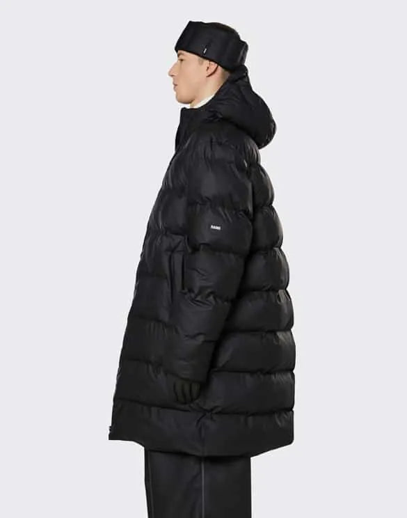 RAINS PUFFER long black jacket