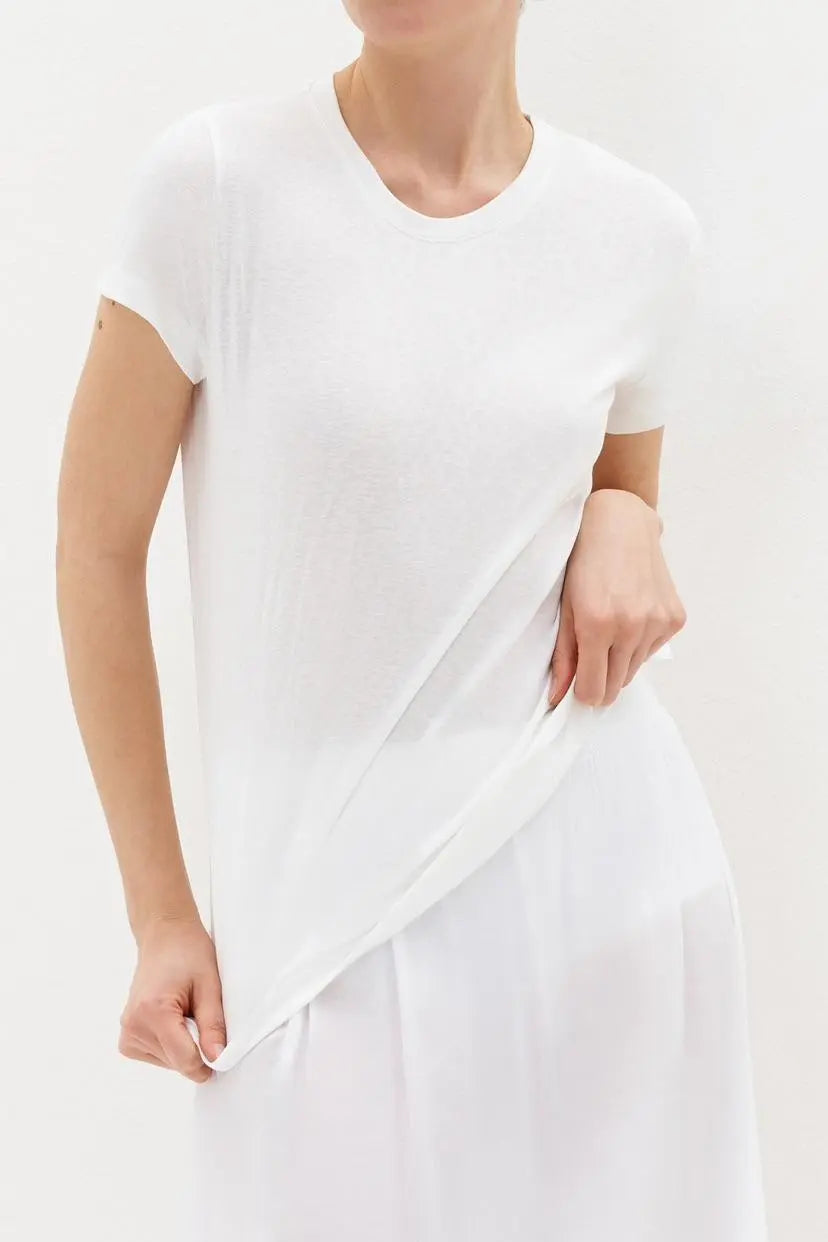 Lumina white casual t-shirt for women