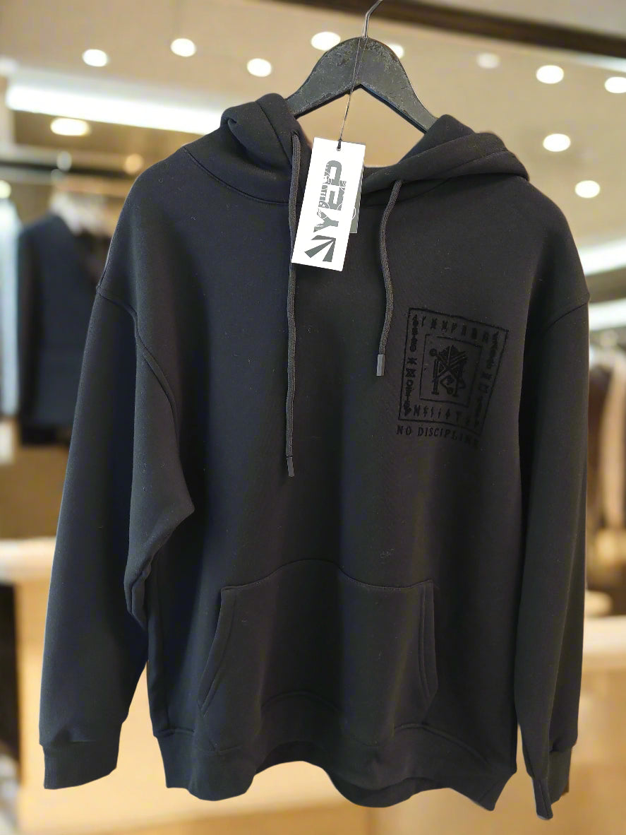 YEP black sweatshirt with a hood