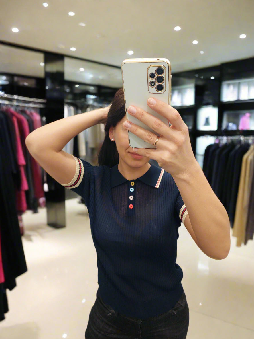 GIOYA blue polo shirt for women