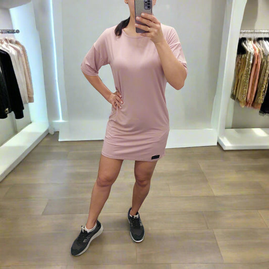 PEPPER Blush Pink extended sleeves bamboo dress for women