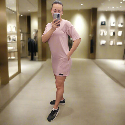 PEPPER Blush Pink extended sleeves bamboo dress for women
