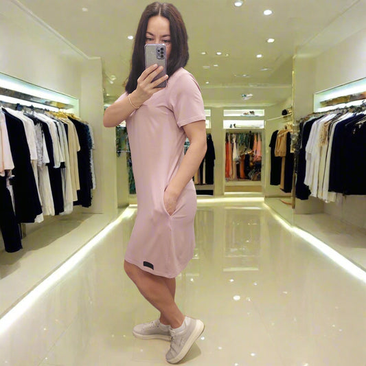 PEPPER Blush Pink bamboo dress for women