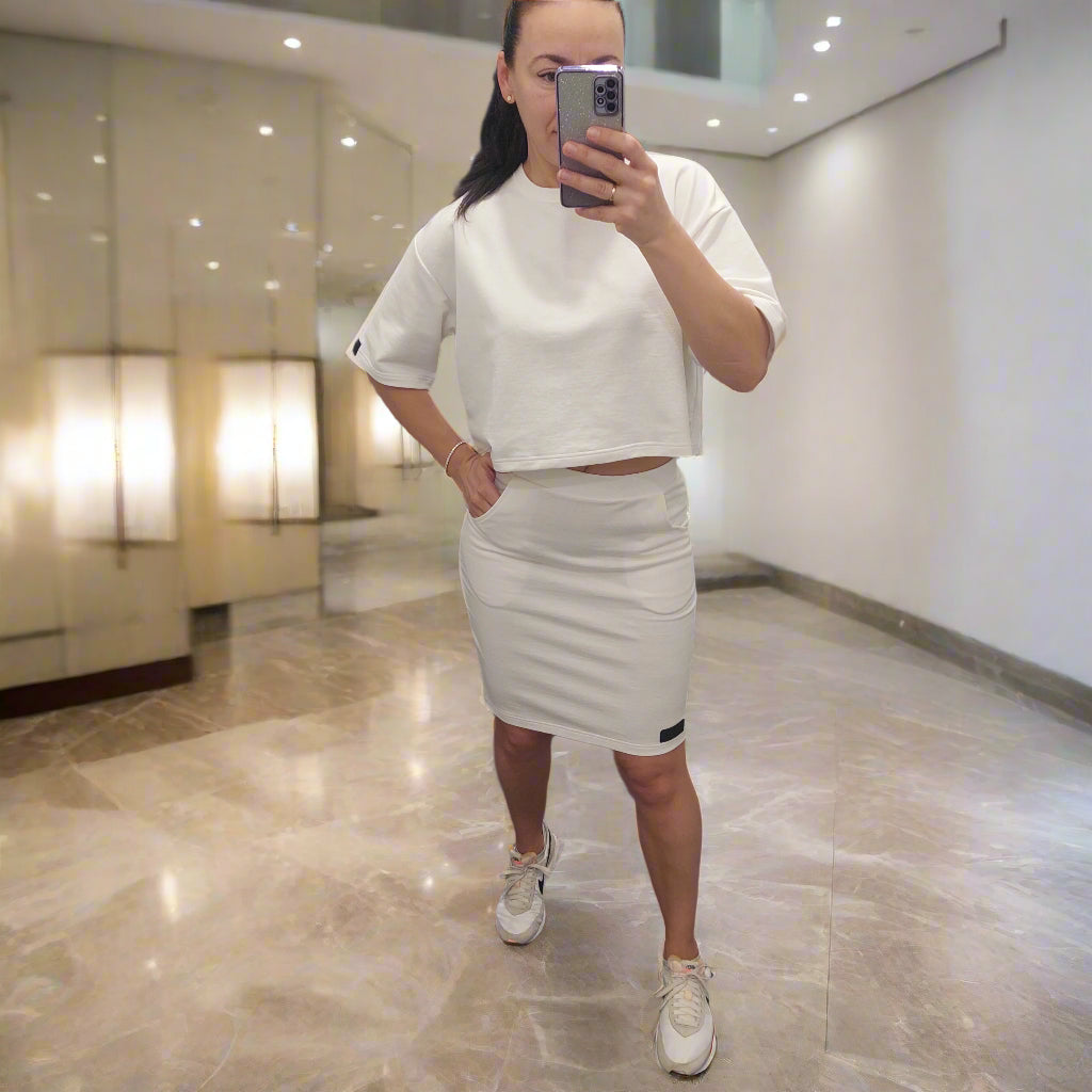 PEPPER Pique Of White skirt for women 
