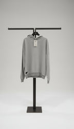 PEPPER UNISEX Grey džemperis su gobtuvu ir logotipu nugaroje