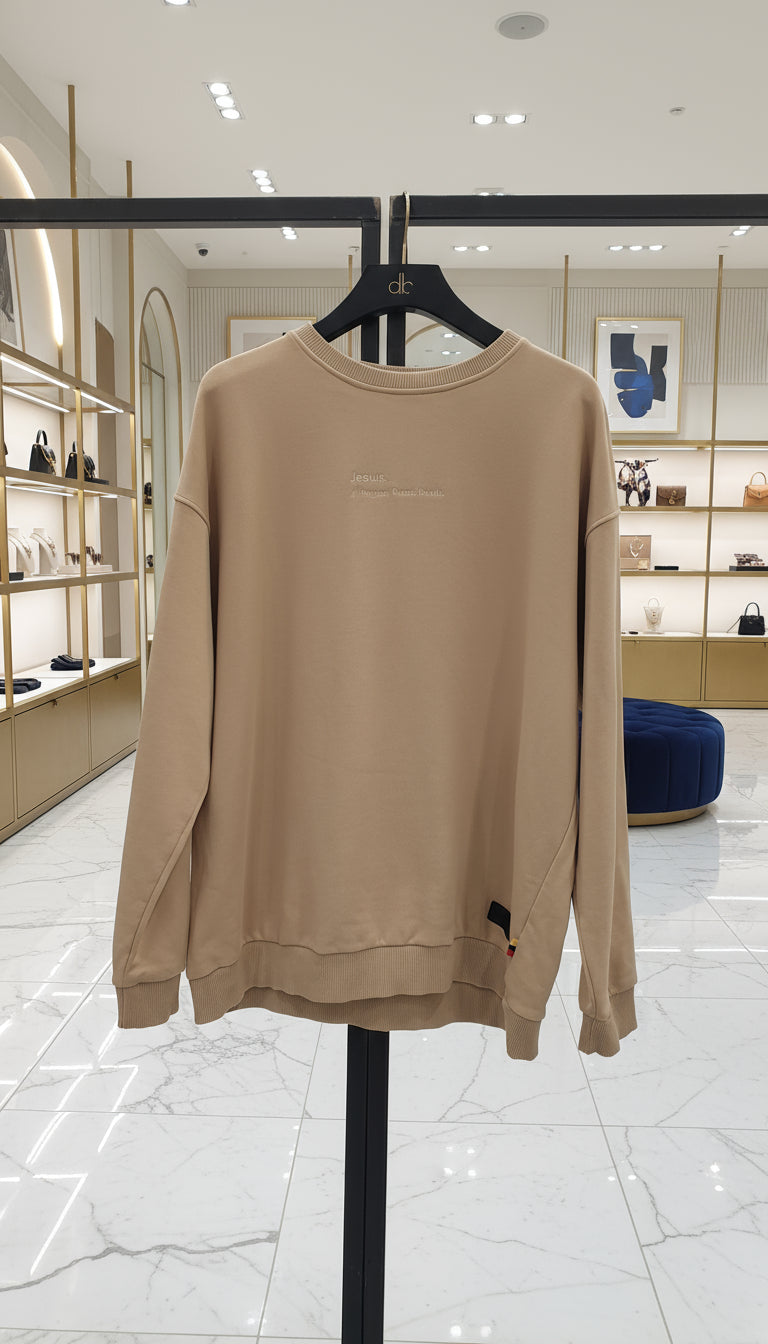 PEPPER UNISEX Dream Light Sand džemperis su užrašu priekyje ir logotipu nugaroje