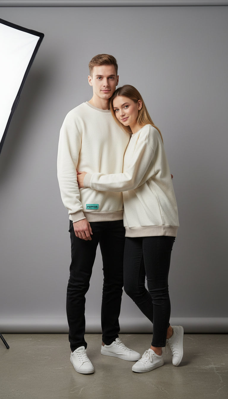 PEPPER UNISEX Grey woolen sweater with zipper