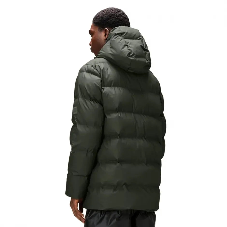 RAINS UNISEX Puffer green parka