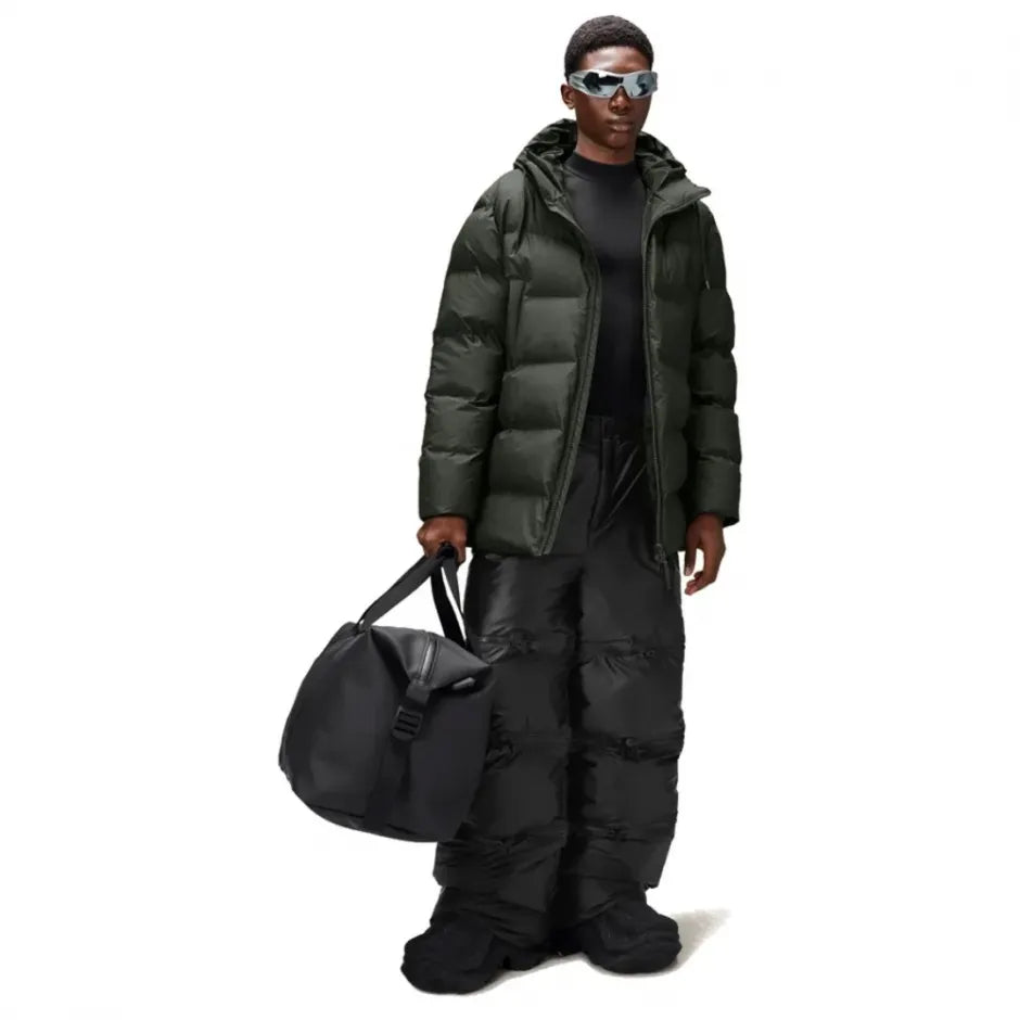 RAINS UNISEX Puffer green parka