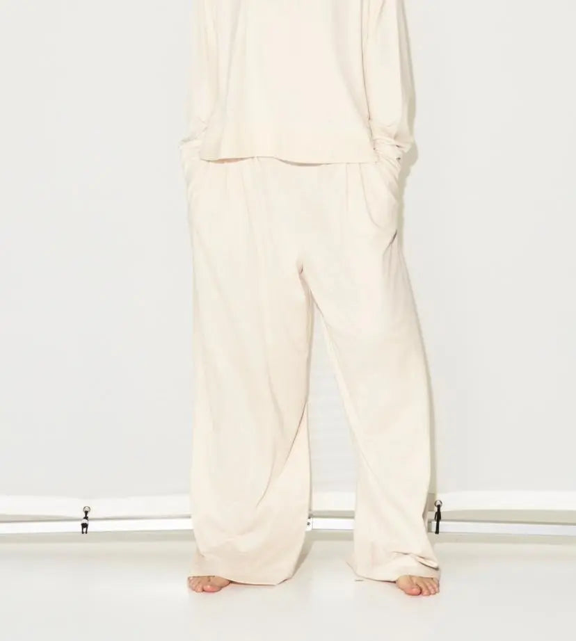 Lumina cream casual pants for women