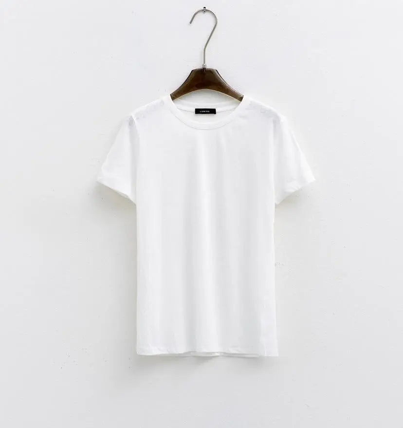 Lumina white casual t-shirt for women