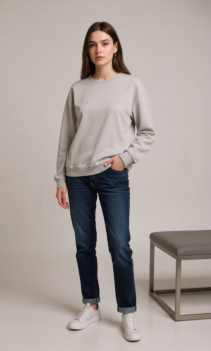 PEPPER 420 UNISEX Dream Cement džemperis su pūkeliu su užrašu priekyje ir logotipu nugaroje