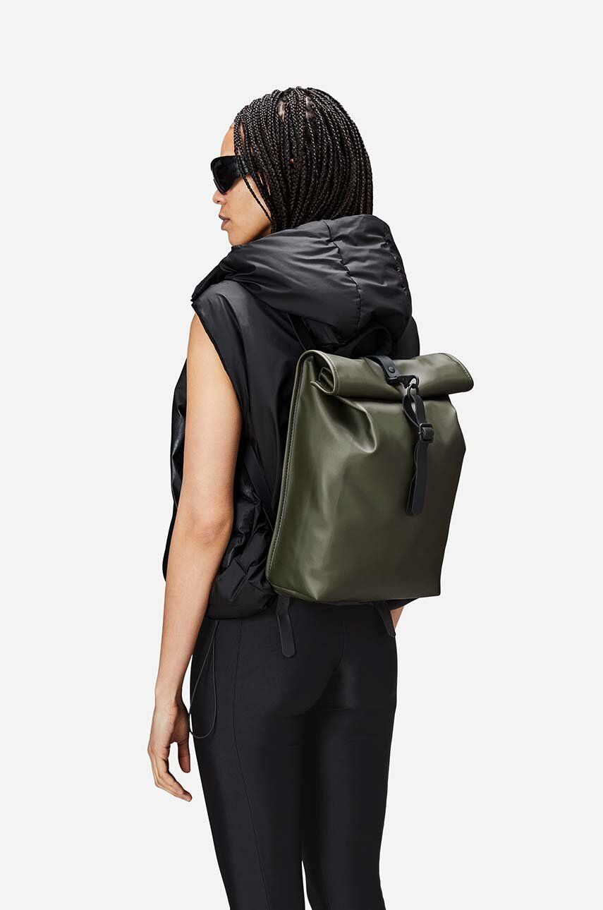 RAINS Rolltop Mini Evergreen Backpack
