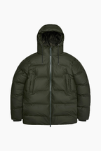 RAINS UNISEX Puffer green parka