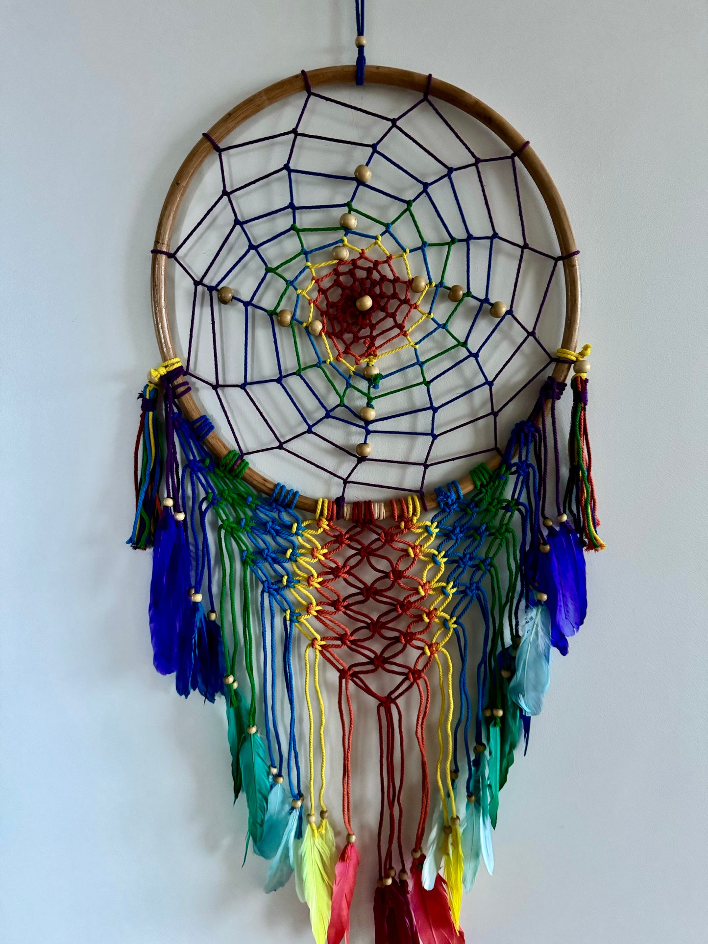 44 cm colored dream catcher with feathers