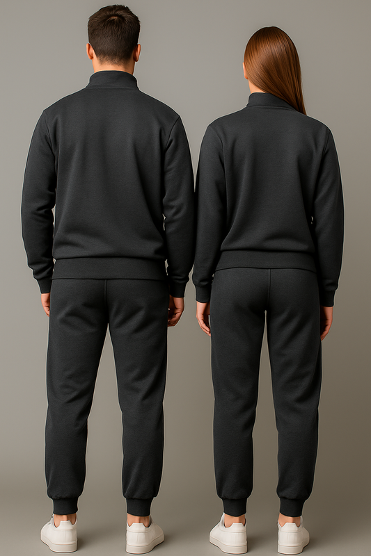 PEPPER UNISEX Comfort Elastic Slate Zip-Up Sweater