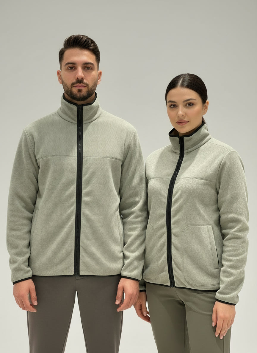 PEPPER UNISEX One Size Oversized Full Zip Fleece Moss džemperis